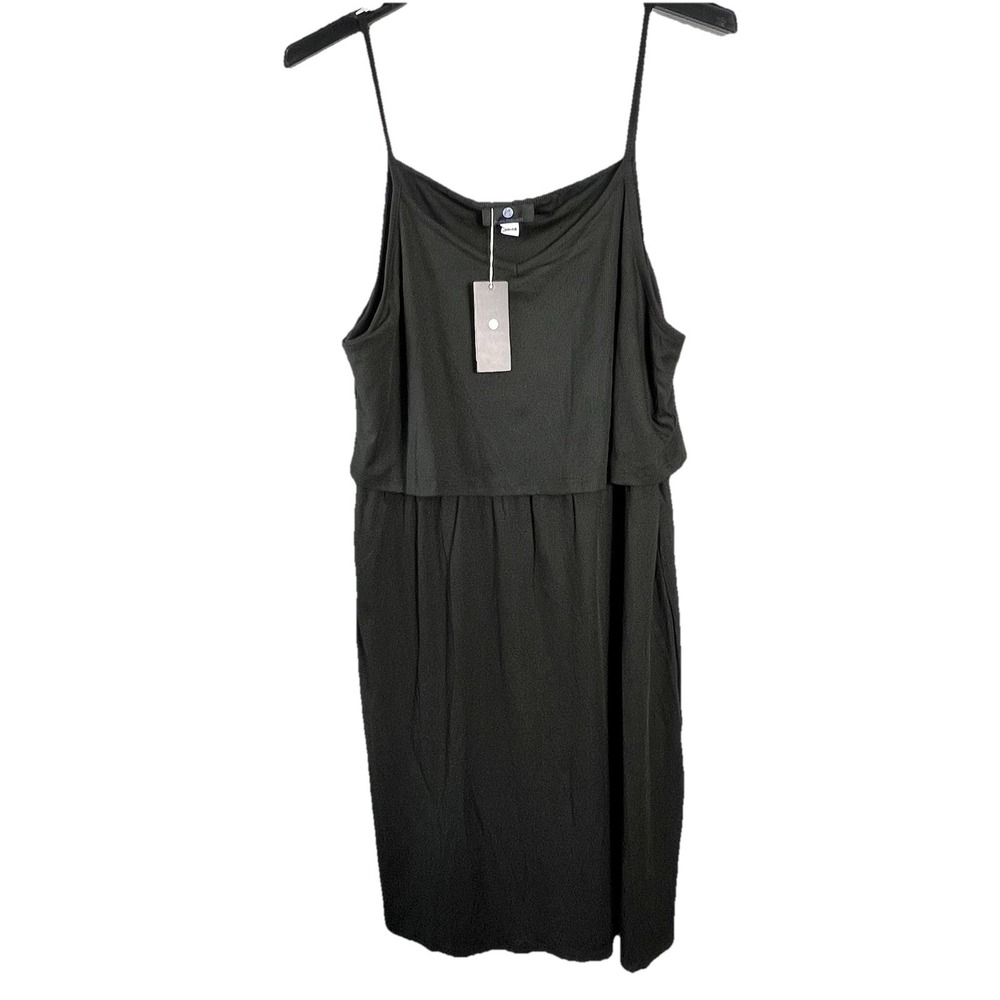 Nino Balcutti Womens Plus‎ Size 2x 16-18 Black Ribbed Sleeveless Dress NWT